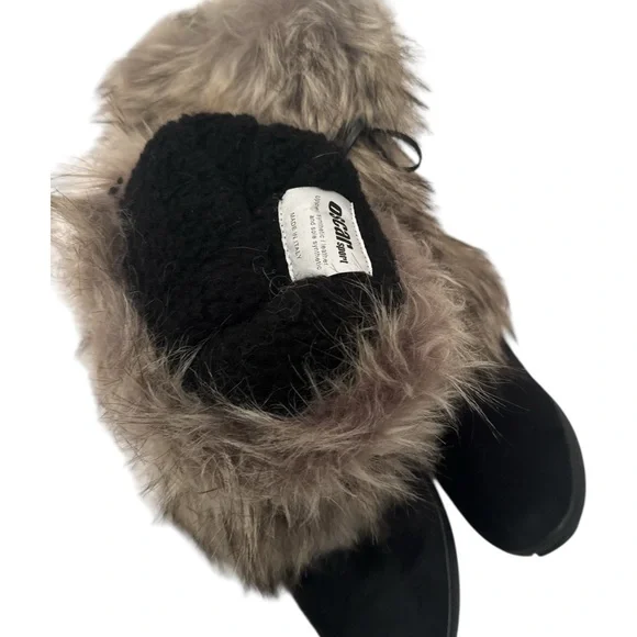 💯NWOT Women's Luxe OSCAR SPORTBlack and Tan Fur Winter Boots 🤩 - Picture 12 of 12